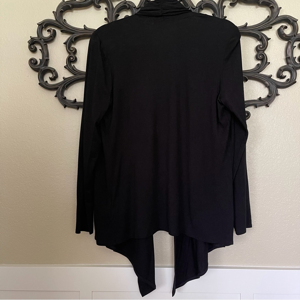 Ellen Tracy Asymmetric Hem Cardigan with Draped Neck and Open Front Sz M - Picture 5 of 12